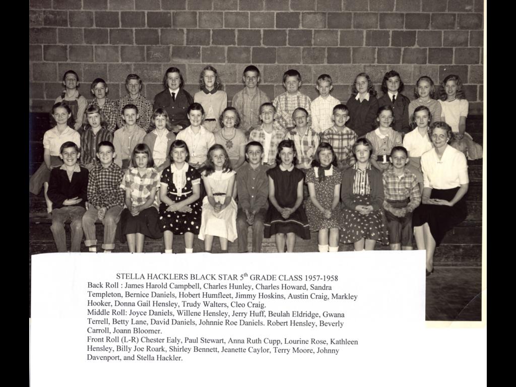 Stella Hacklers Black Star 5th Grade Class 1957-58.jpg